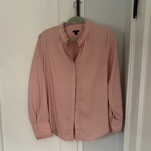 Ann Taylor Pink Ruffle Blouse